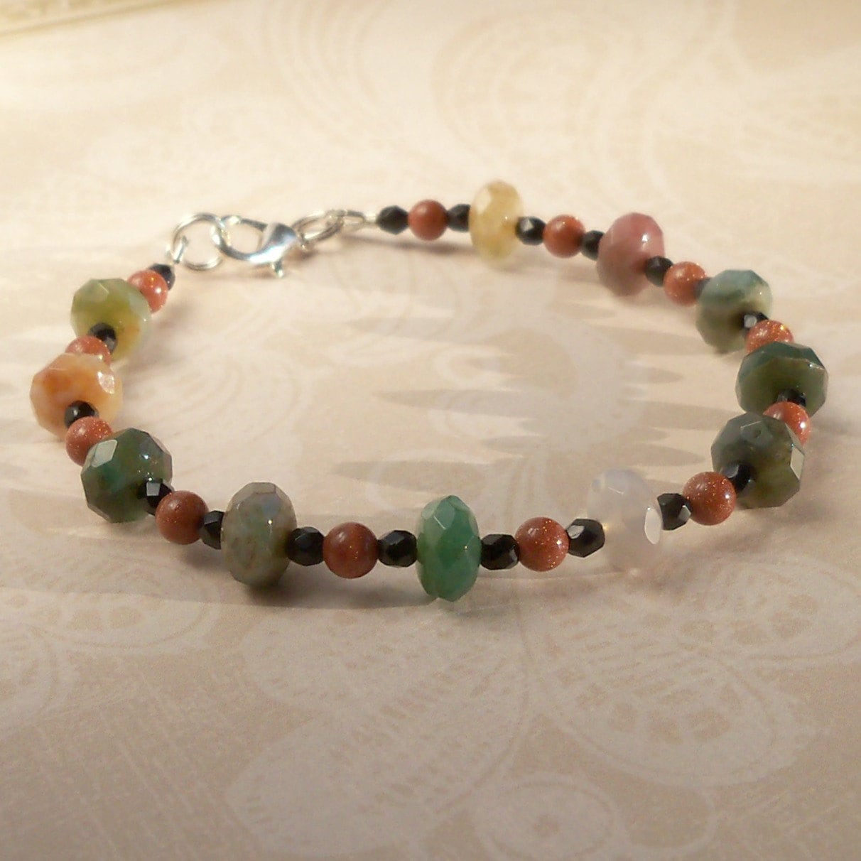 Ausgefallenes Jaspis Und Braunes Goldstein Armband Ausgefallenes Jaspis Und Braunes Goldstein Armband von CharmedGifts