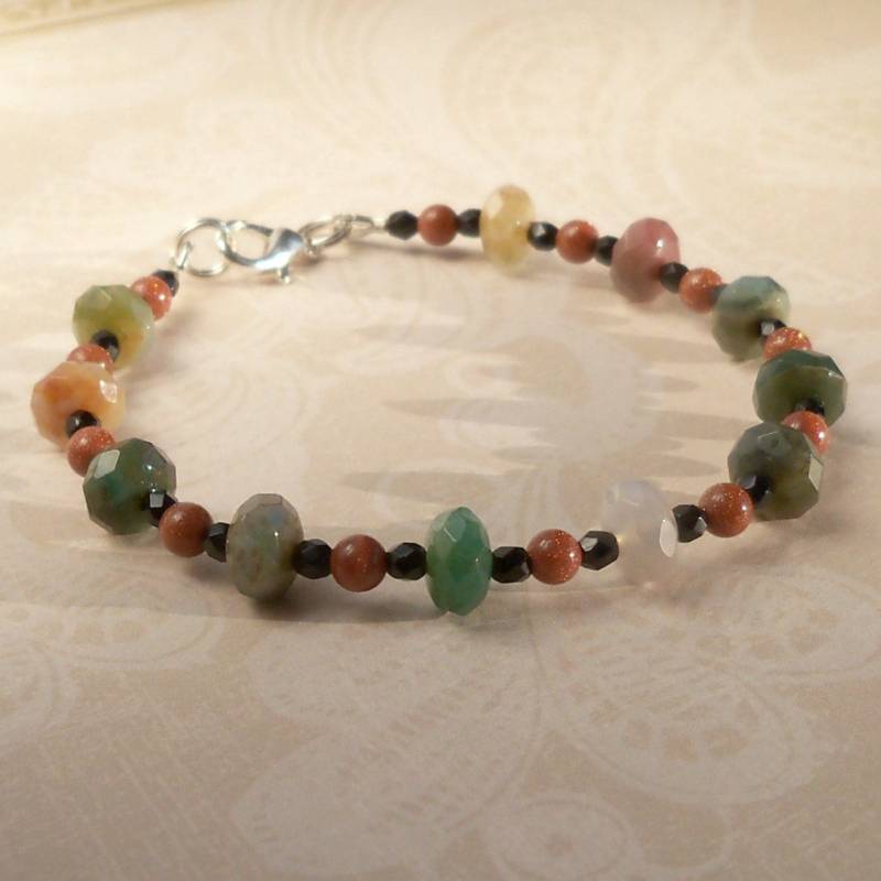 Ausgefallenes Jaspis Und Braunes Goldstein Armband Ausgefallenes Jaspis Und Braunes Goldstein Armband von CharmedGifts