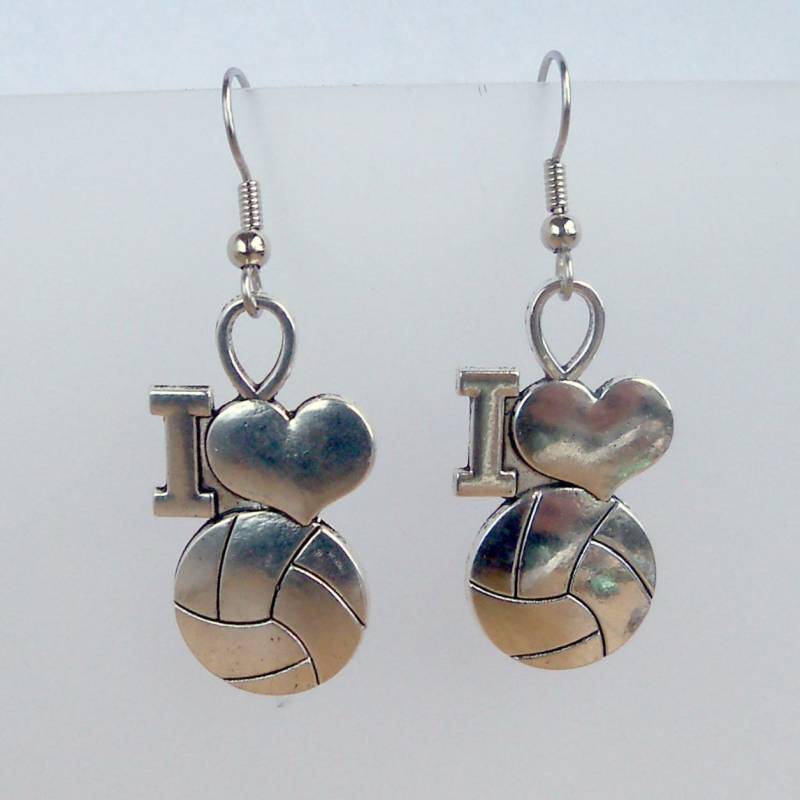 Ich Liebe Volleyball Ohrringe Ich Liebe Volleyball Ohrringe von CharmedGifts