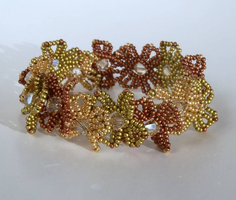 Perlen Lei Armband - Gold Und Kupfer Perlen Lei Armband - Gold Und Kupfer von CharmedGifts