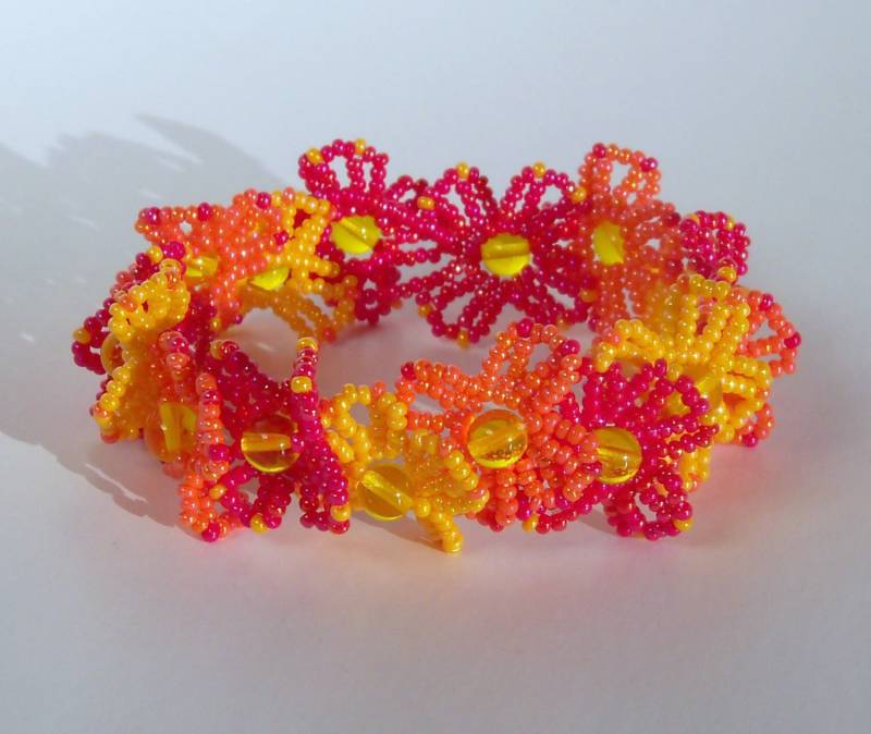 Perlen Lei Armband - Rot Und Orange Perlen Lei Armband - Rot Und Orange von CharmedGifts