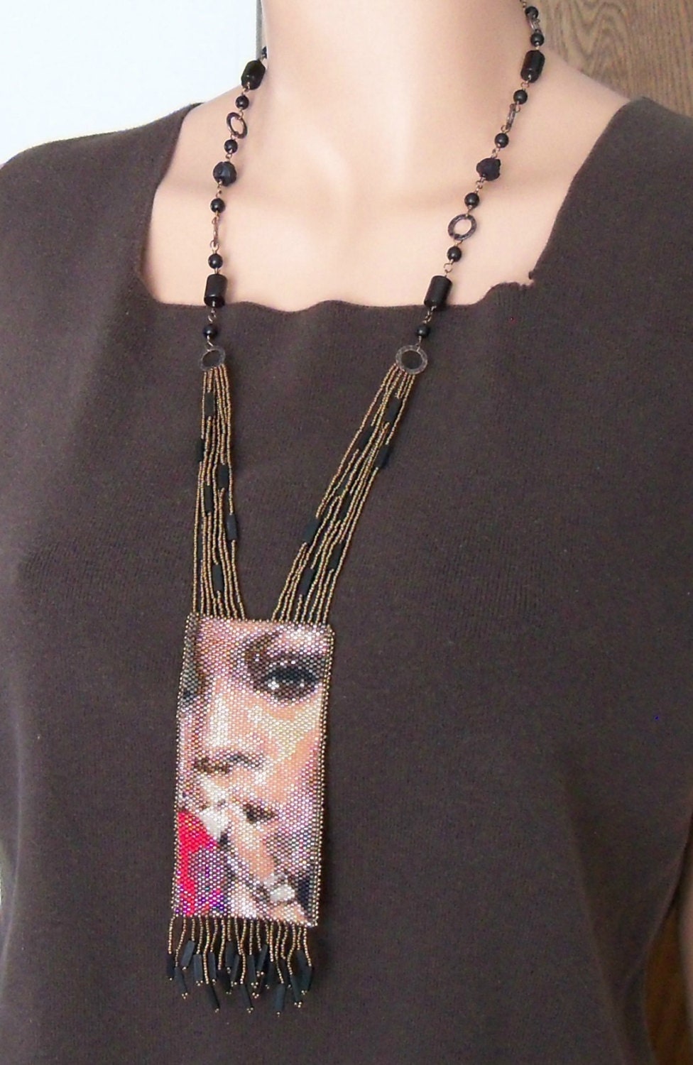 Rihanna Perlen Anhänger Halskette Lange Statement Schmuck Rihanna Perlen Anhänger Halskette Lange Statement Schmuck von CharmedGifts