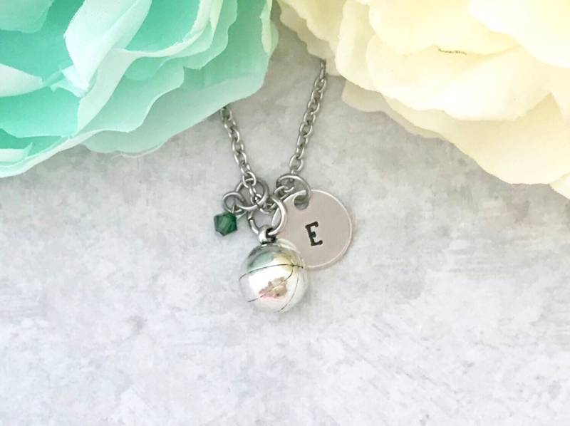 Basketball-Geschenk - Basketball-Mama Basketball-Halskette Personalisierte Basketball-Schmuck Birthstone Erste Halskette von CharmedMetals