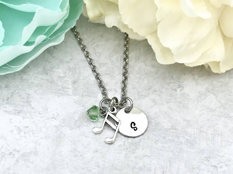 Musik-Lehrer-Geschenk-Ideen - Musik-Lehrer-Geschenk Musik-Lehrer-Halskette Musik-Note-Halskette Personalisierte Musik-Liebhaber-Halskette von CharmedMetals
