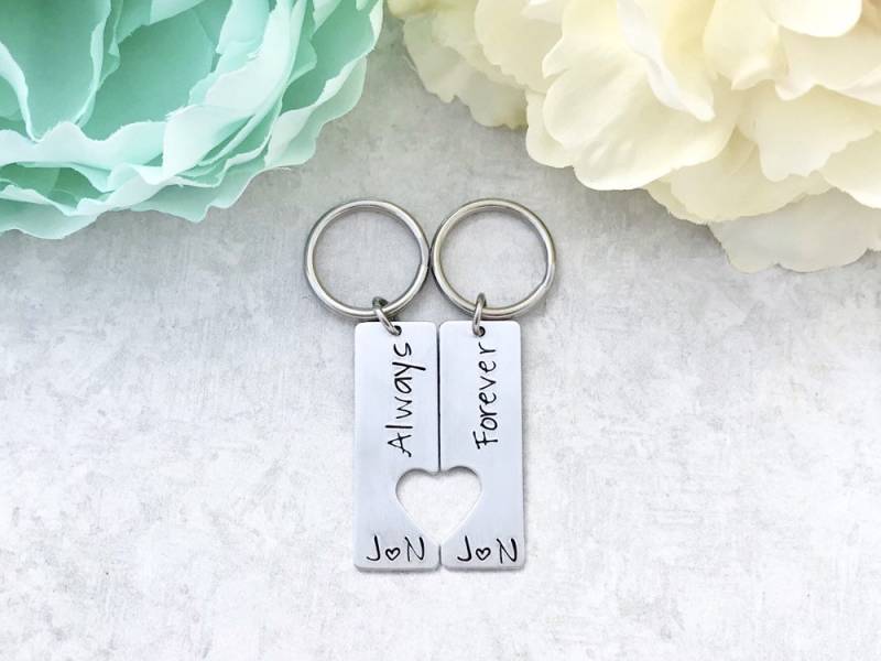 Weihnachtsgeschenk Für Mann - Frau Immer Und Schlüsselanhänger von CharmedMetals