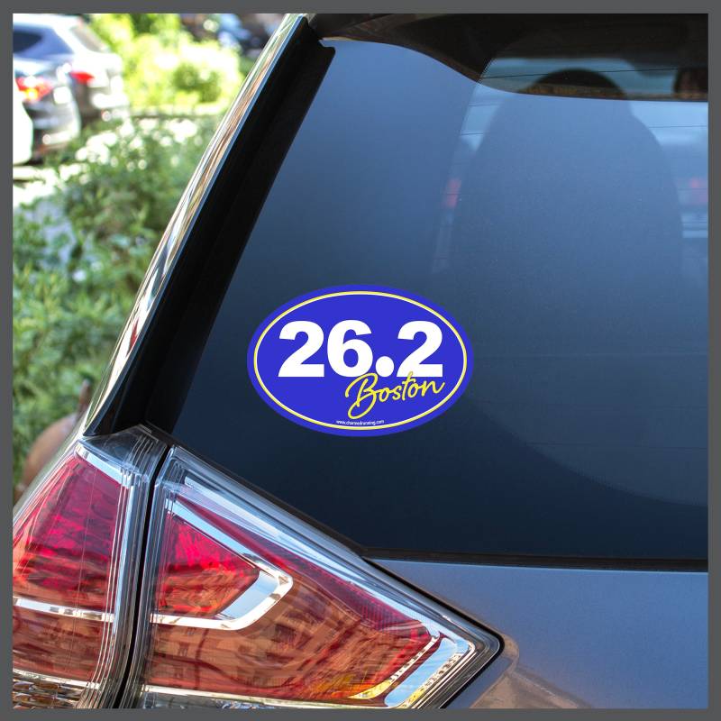 Boston 26.2 Marathon in Script Aufkleber Oder Auto Magnet Laufen Geschenke Für Läufer von CharmedRunning