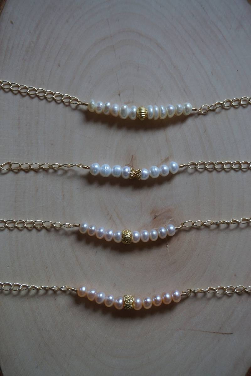 Perlenarmband "Die Goldene Mitte' von Charmfulpearls