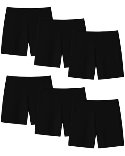 Charmi Mädchen Kurze Hose Radlerhose Shorts Sommer Baumwolle 6er-Pack Schwarz 140 (Herstellergröße S) von Charmi