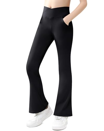 Charmi Mädchen Schlaghose Flared Legging Bootcut Schwarz 122-128 (Herstellergröße 130) von Charmi