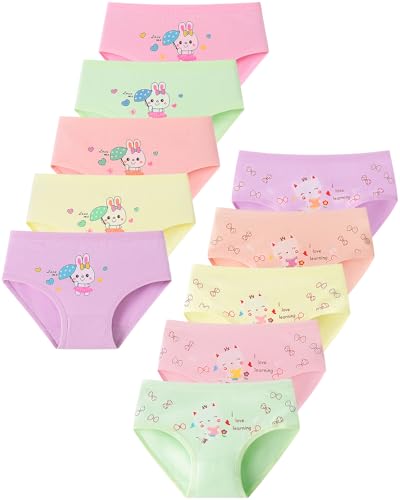 Charmi Mädchen Unterhosen Kinder Unterwäsche Baumwolle 10er Pack Katze und Kaninchen 2-4 Jahre (Herstellergröße M) von Charmi