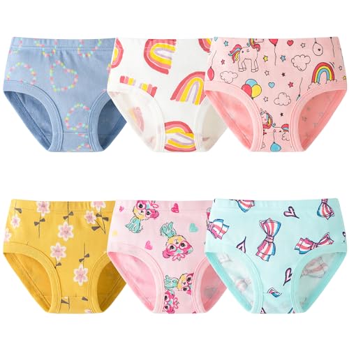 Charmi Mädchen Unterhosen Kinder Unterwäsche Slips Reine Baumwolle 6er-Pack Kätzchen 122-128 (Herstellergröße 140) von Charmi