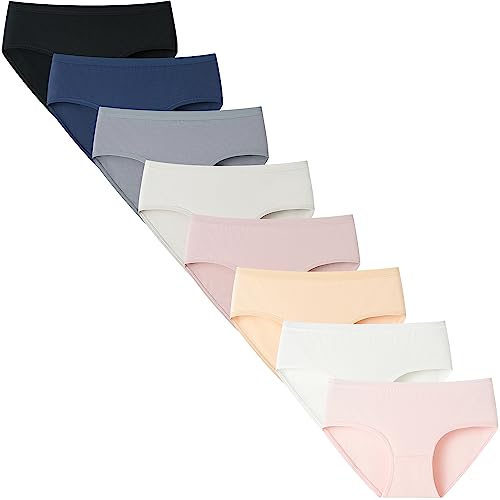 Charmi Teenager Mädchen Unterhosen Baumwolle Slip Pantys Einfarbig 8er-Pack Klassischer Stil 152-158 (Herstellergröße M) von Charmi