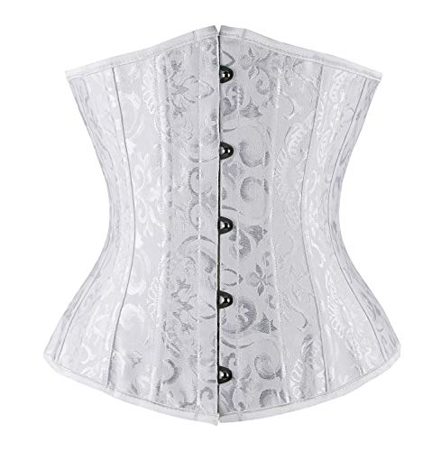 Charmian Women's 26 Steel Boned Underbust Waist Training Corset for Weight Loss White Medium von Charmian