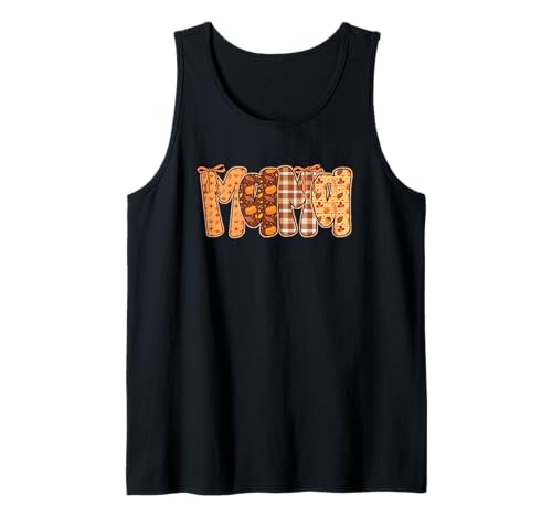 Mama Herbst Themed Text Art Tank Top von Charming Autumn Patterns For Mothers