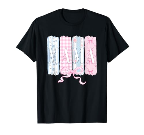 Mama Floral Pastell Muster mit rosa Schleife T-Shirt von Charming Mother's Day Mama Floral Pattern