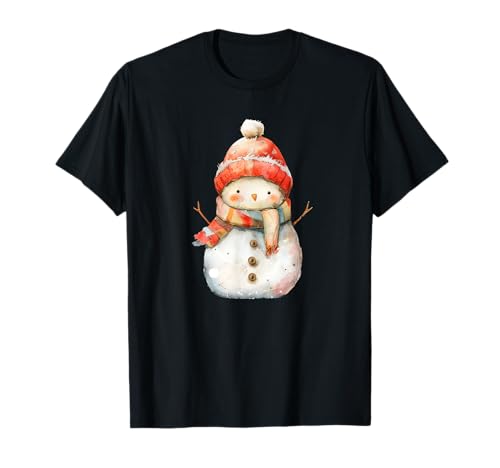 Schneemann Süßes Winter Design für Jungen und Mädchen T-Shirt von Charming Wintertime Snowman Collection