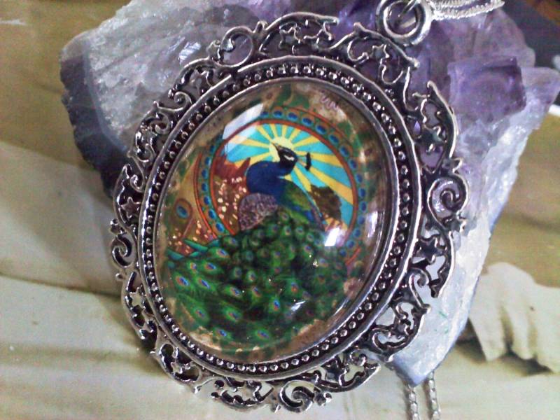 Bunten Pfau Cabochonkette von CharmingBones