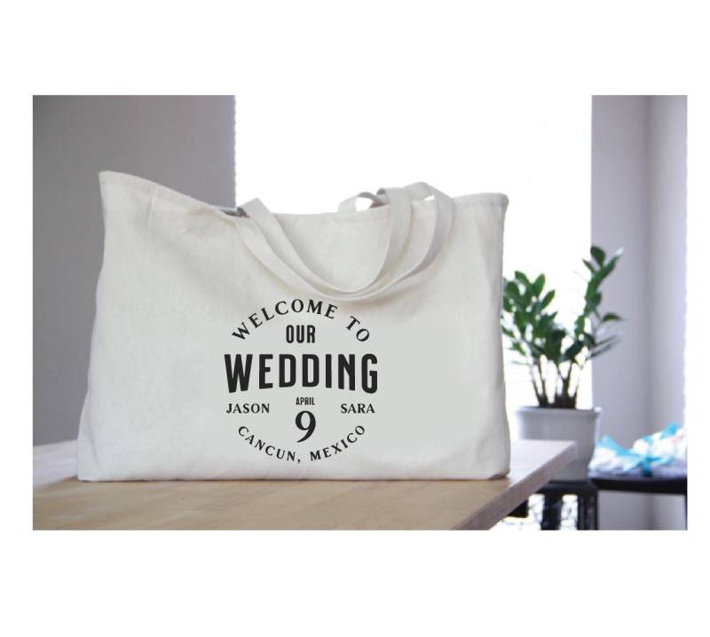 Hochzeit Willkommen Tasche/One Hundred Fifty Custom Out Of Towntote Bags Mit Namen, Logo Oder Event-Informationen Bedruckt Mengen-Großhandel-Preise Hochzeit Willkommen Tasche/One Hundred Fifty Custom Out Of Towntote Bags Mit Namen, Logo Oder Event-Informationen Bedruckt Mengen-Großhandel-Preise von CharmingChirpHome