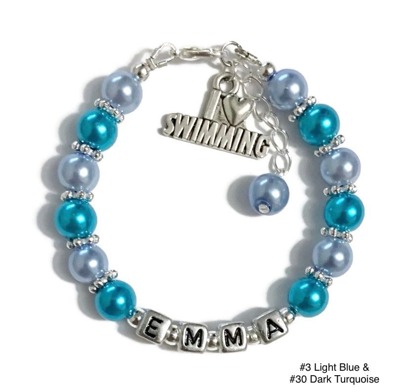 Ich Liebe Schwimmarmband-Personalisiertes Bettelarmband-Personalisierter Name von CharmingDivaBoutique