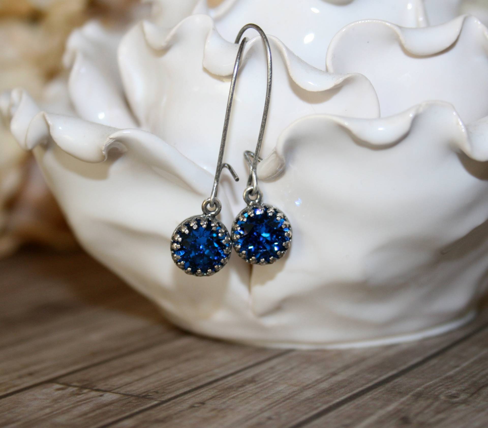 Blaue Swarovski Ohrringe, Strass 8mm Runde Swarovski-Kristall Blaue Swarovski Ohrringe, Strass 8mm Runde Swarovski-Kristall von CharmingLifeJewelry