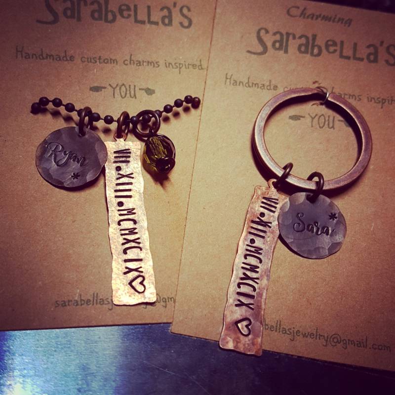 Jubiläumsgeschenk; Hochzeitsgeschenk; Benutzerdefinierte Schmuck; Paar von CharmingSarabella