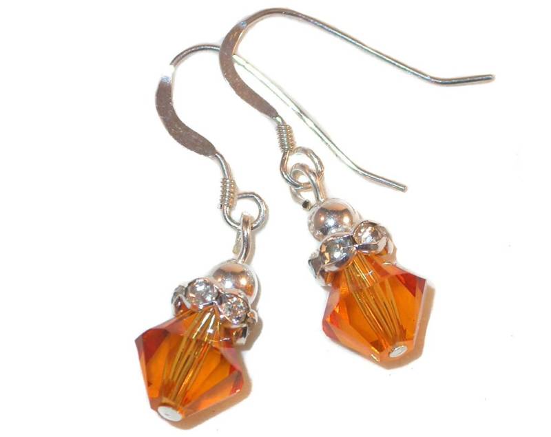 Golden Topaz Crystal November Geburtsstein Ohrringe 8M Sterling Silber Swarovski Elements Clip-On & Pierced Golden Topaz Crystal November Geburtsstein Ohrringe 8M Sterling Silber Swarovski Elements Clip-On & Pierced von CharminglyYoursToo