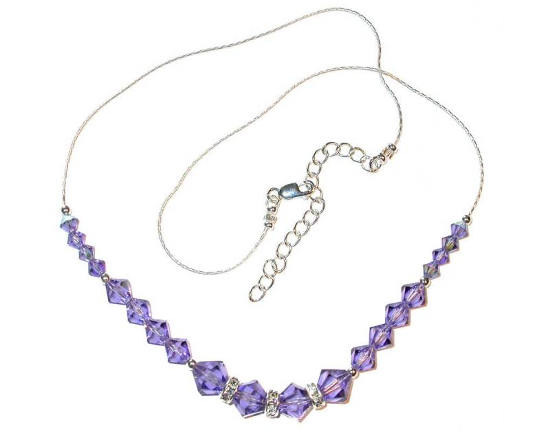 Handgefertigte Tansanit Purple Kristall Halskette Sterling Silber Swarovski Elements von CharminglyYoursToo