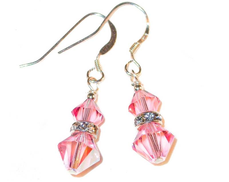 Light Rose Pink Kristall Ohrringe Sterlingsilber Ohrhänger Swarovski Elements Light Rose Pink Kristall Ohrringe Sterlingsilber Ohrhänger Swarovski Elements von CharminglyYoursToo