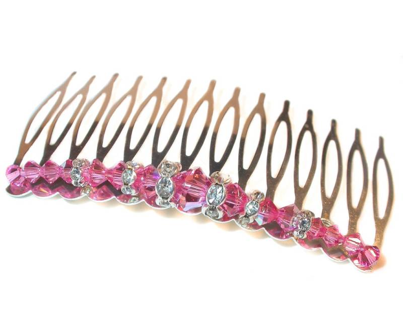 Rose Pink Kristall Haarkamm Swarovski Elemente Handgefertigtformale Abschlussball von CharminglyYoursToo