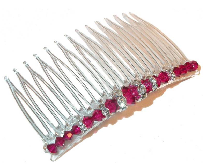 Siam Red Crystal Haarkamm Swarovski Elements Handcrafted Formal Prom von CharminglyYoursToo