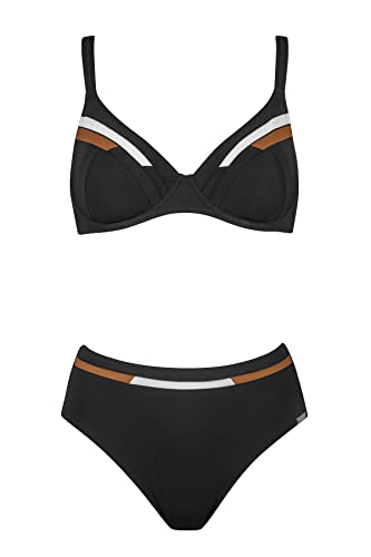 Charmline Bikini 2110 Earth Tunes (as3, Cup_Band, Numeric_42, d, Standard, Black-White-nut, 42/D) von Charmline