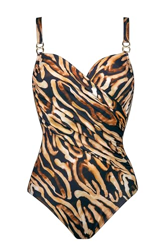 Charmline Damen mod.1151 Badeanzug Dis.655 col.724 (DE/NL/SE/PL, Körbchengröße & Bandgröße, 40, C, 724 Black-Nougat) von Charmline