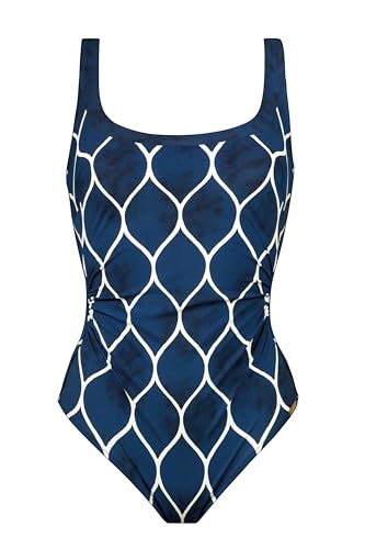 Charmline Damen mod.1520 Badeanzug (DE/NL/SE/PL, Körbchengröße & Bandgröße, 44, D, 154 Wave-Cream) von Charmline