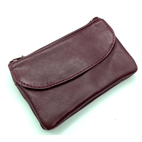 Charmoni - Herren-Geldbörse – Geldbörse – mehrere Taschen – Reißverschluss – aus echtem Leder – Klassisch komplett, bordeaux, one size, Klassisch von Charmoni