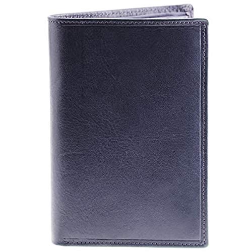 Charmoni - Max – Große Geldbörse – Herrengeldbörse – Anti-Hacking-Schutz RFID-Blockierung – 4 Klappen – Rindsleder – 22 blaue Karten – vollständige Aufbewahrung, blau, one size, Klassisch von Charmoni