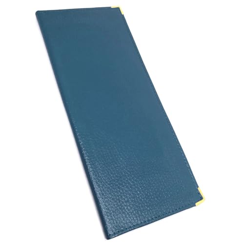 Charmoni - Scheckhefttasche lang – Kreditkarten- und Geldscheinfach – Absatz links – aus Leder, Blau / Grau, one size, Klassisch von Charmoni