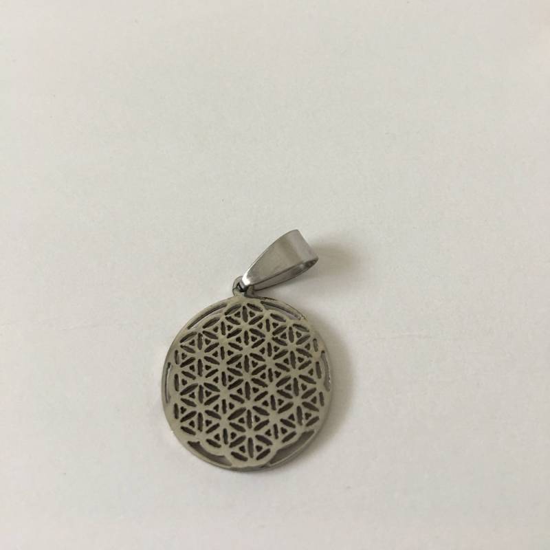 Blume Des Lebens 20mm Edelstahl Anhänger Silberfarben, Hochglanzpoliert Auf Beiden Seiten von CharmsJC