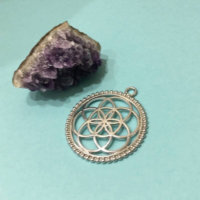 Seed Of Life Versilberter 45x40mm Anhänger-Charm von CharmsJC