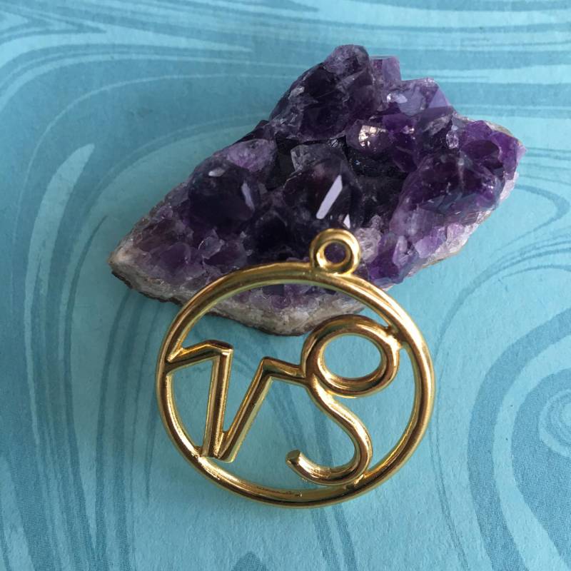 Steinbock Sternzeichen Gold Vergoldet Zink Basierte Legierung Anhänger Runde Hohl 34x30mm, Anhänger-Charms von CharmsJC