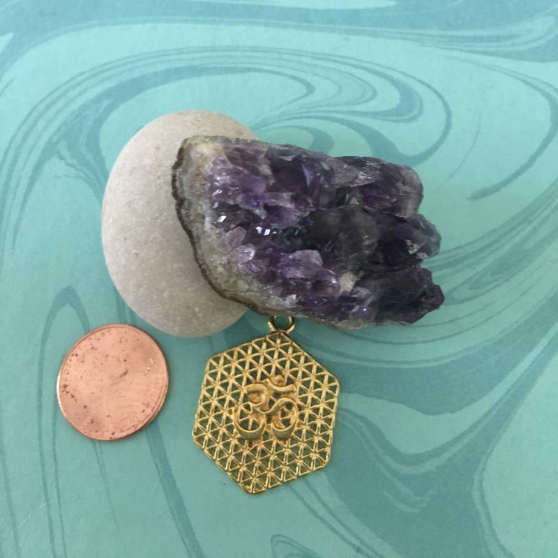 Vergoldete Blume Des Lebens Om Charms Yoga Anhänger | 30mm von CharmsJC