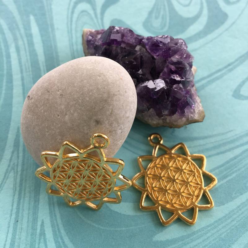 Vergoldete Blume Des Lebens Stern Charms - Set Mit Zwei Anhängern von CharmsJC