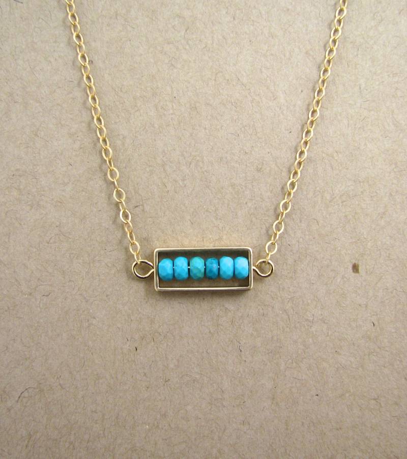 Kleine Gerahmt Echtem Türkis-Bar Mit Matt Vergoldete Kette Kleine Gerahmt Echtem Türkis-Bar Mit Matt Vergoldete Kette von CharmsToYouandMore