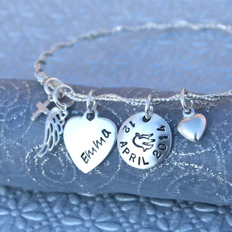 Konfirmation Personalisierter Armreif in Sterling Silber von CharmsofFaith
