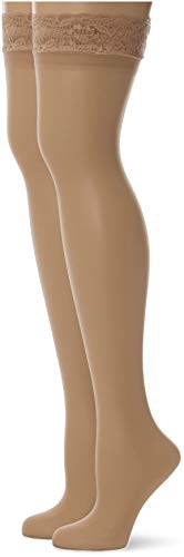 CHARNOS Damen 15 Denier Hold Ups Halterlose Strümpfe, 15 DEN, Beige (Champagner), 33 von Charnos