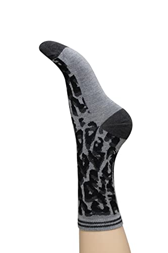 Charnos Damen Bamboo Leopard Print Grey Mix One Size Socken, Regular, Einheitsgröße von Charnos