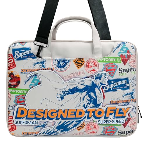 Superhelden-Laptop-Tasche mit abnehmbarem Schultergurt, buntes Graffiti-Superhelden-Computer-Schultertasche, 35,8 cm (14,1 Zoll), für College, Büro, klinisches Fitnessstudio, Reisen, Geschäftsreisen von Charon