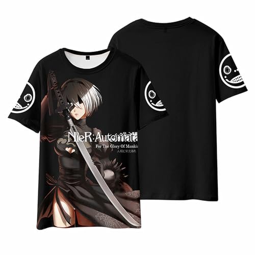 Anime Game NieR:Automata Yorha No.2 Type B Cartoon Digitaldruck T-Shirt Verwendet für Manga 2B Fans Cosplay Geschenk, schwarz 2, L Anime Game NieR:Automata Yorha No.2 Type B Cartoon Digitaldruck T-Shirt Verwendet für Manga 2B Fans Cosplay Geschenk, schwarz 2, L von Charous