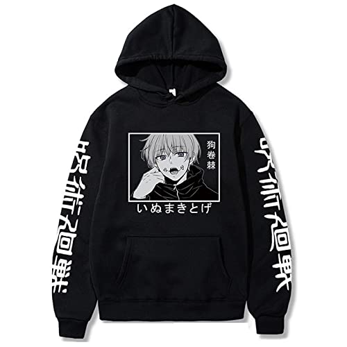 Anime Jujutsu Kaisen Inumaki Toge Cartoon Hoodie, Unisex-Sweatshirt Für Cosplay Oder Festival-Geschenk,Schwarz,L von Charous