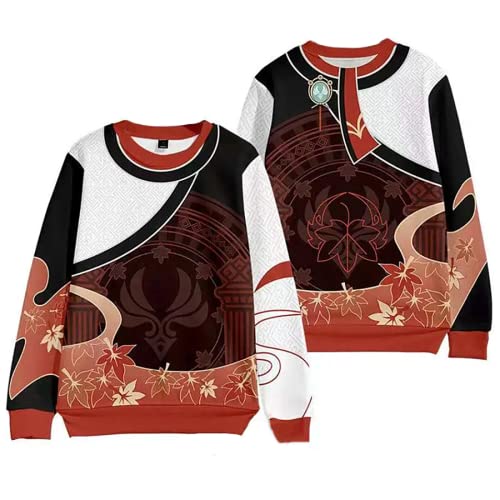 Charous Genshin Impact Cosplay Kaedehara Kazuha Hoodie, Unisex-Sweatshirt für Spiele, Cosplay oder Festival-Geschenk,rot,m von Charous