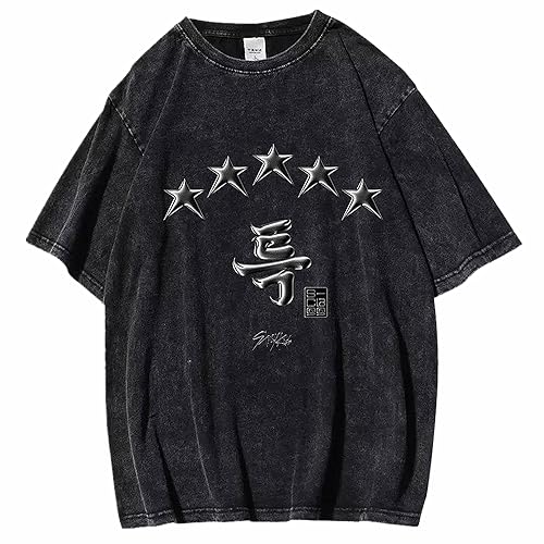 KPOP-Stray Kids Album 5-Star Gleiches T-Shirt,Gewaschene Gealterte T-Shirts Für Unterstützung StrayKids Fans Stay von Charous